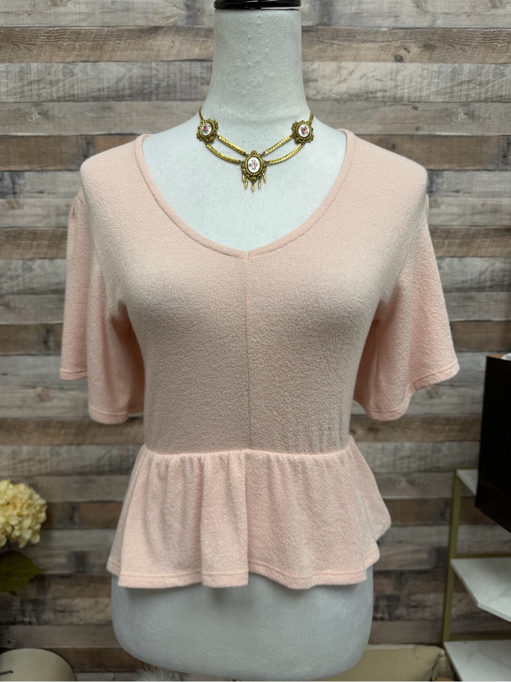 Alya Flowy Pink Ruffle Blouse S